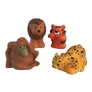 Fisher Price Little People Animal Figures Lot Tiger Lion Ape Leopard Zoo Talker